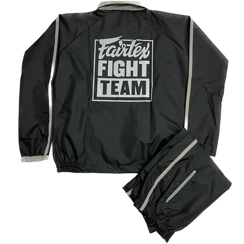 Sweat Sauna Suit Fairtex VS4 Vinyl Black Grey (Jacket and Pants)