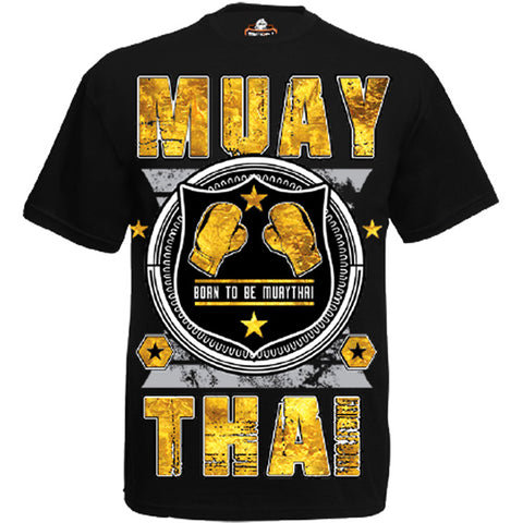 T-Shirt Born To Be MT-8034 Black Cotton Muay Thai Boxing