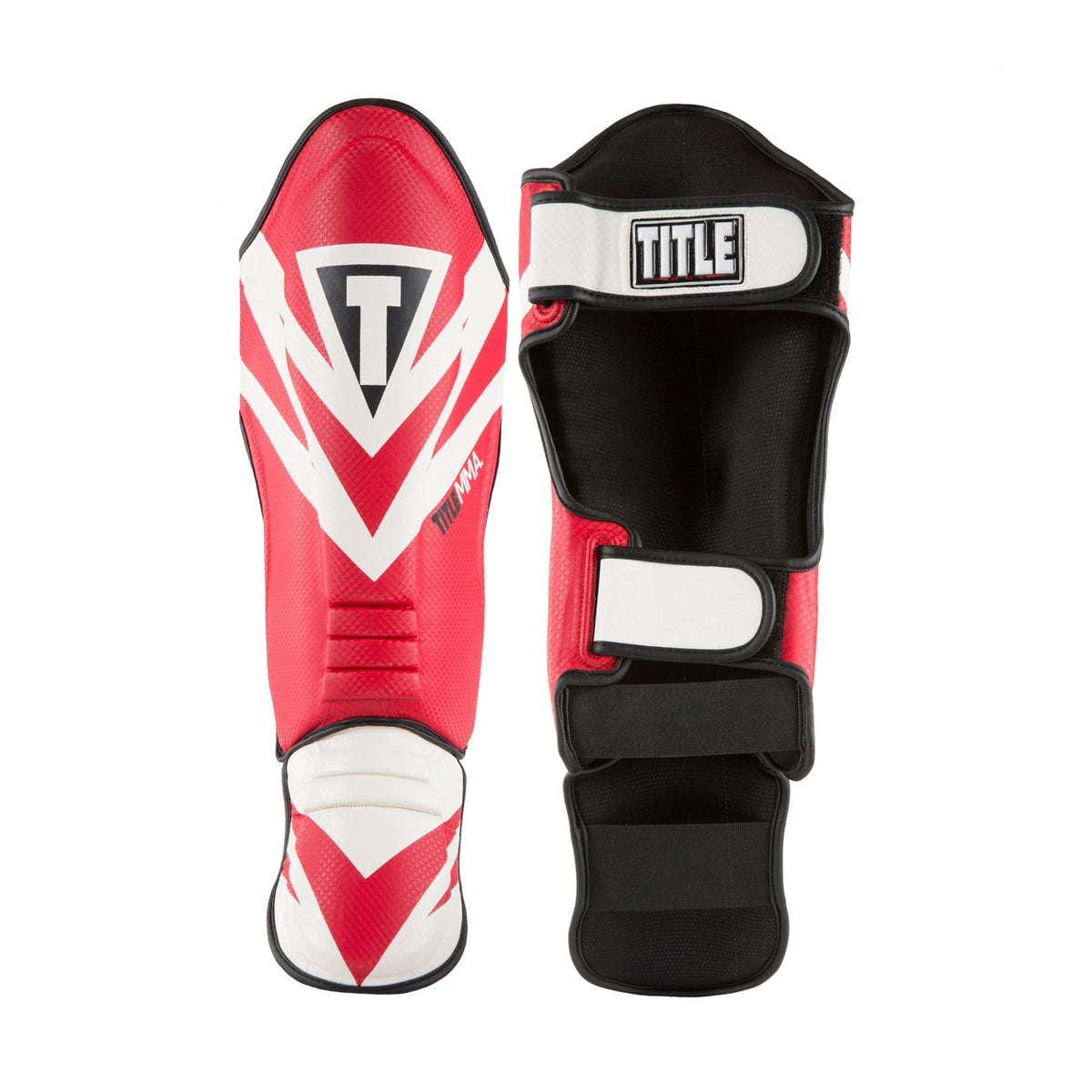 Shin Guards Title MMA Command Shin & Instep Guards Red/White/Black