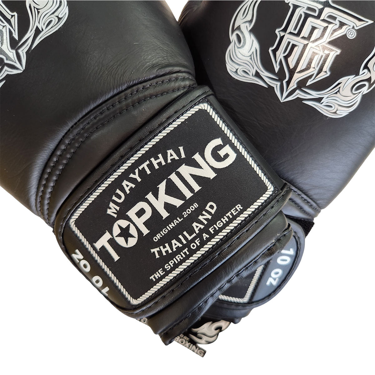 Boxing Gloves Top King TKBGSA Air Black Muay Thai Style (Leather) – Fight Trade Store