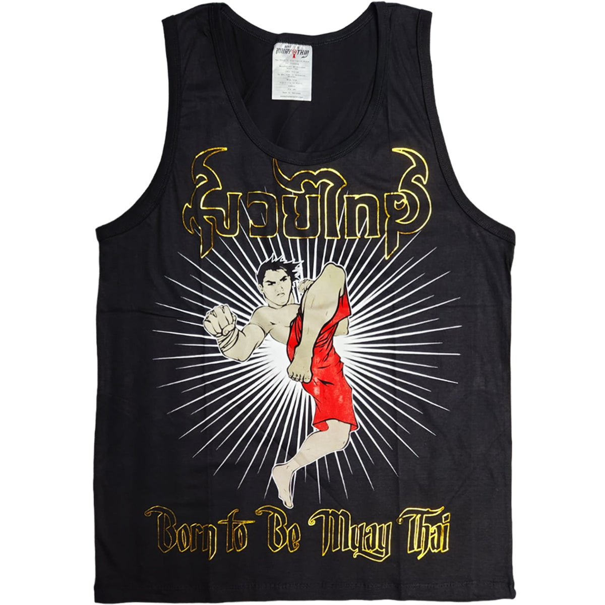 Tank Tops Born To Be Adults Black Cotton King Muay Thai Boxing