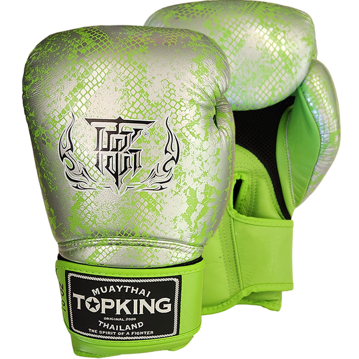 Boxing Gloves Top King TKBGSS-02 Air Green Silver Muay Thai