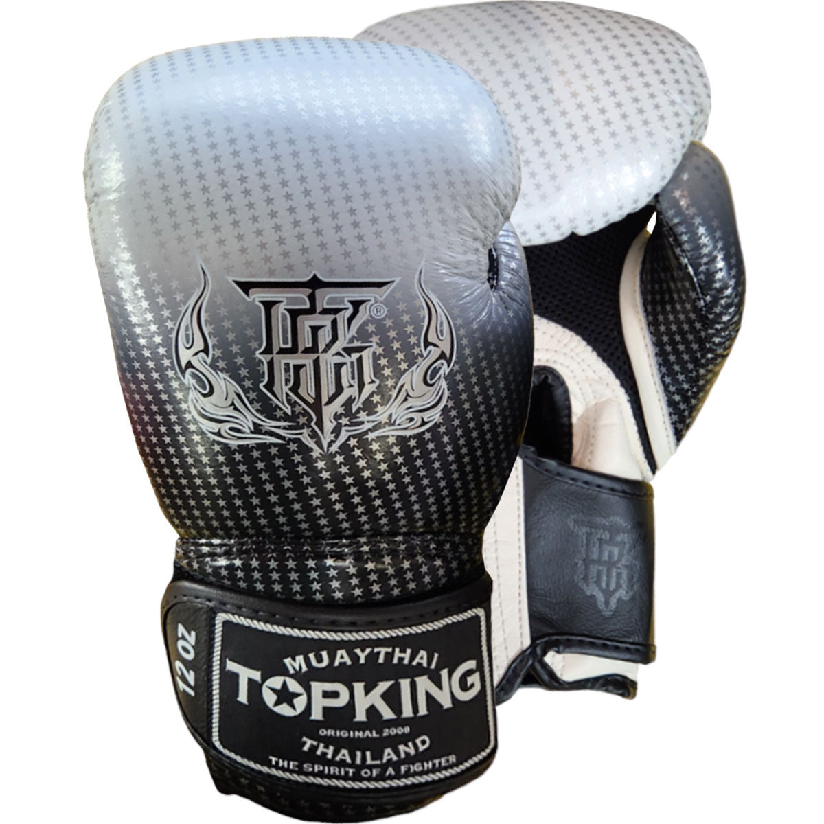 Boxing Gloves Top King TKBGSS-01 Air Silver Black Muay Thai