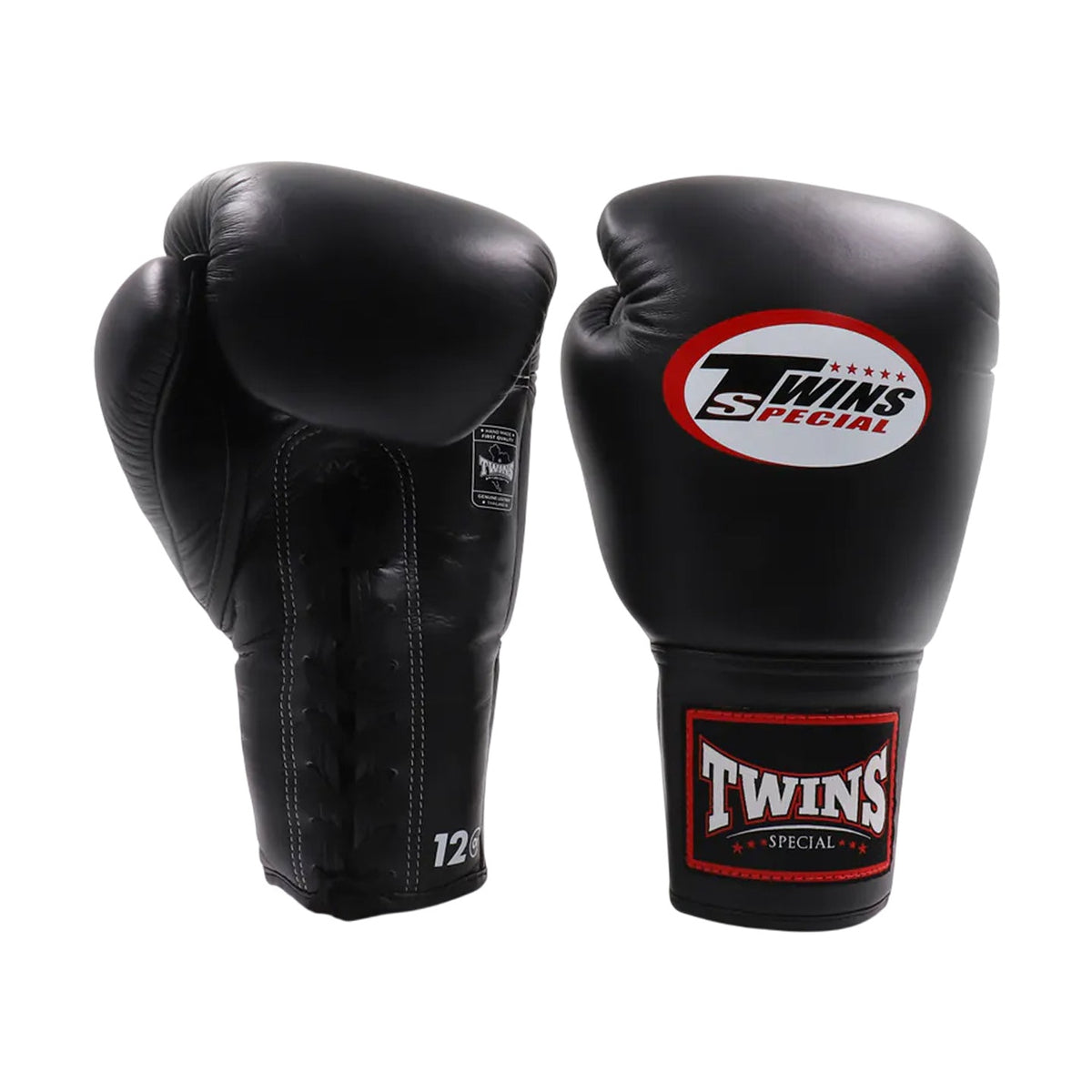 Twins Special BGLL-1 Lace-Up Boxing Gloves, Black, view 2