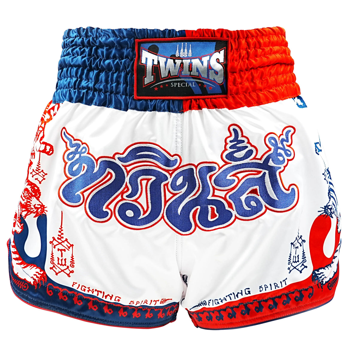 Shorts Muay Thai Style Twins Special TBS Yant Blue Red