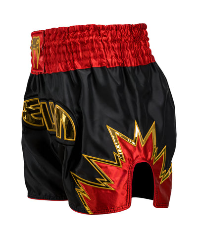 Shorts Muay Thai Style Venum Inferno Black/Gold/Red