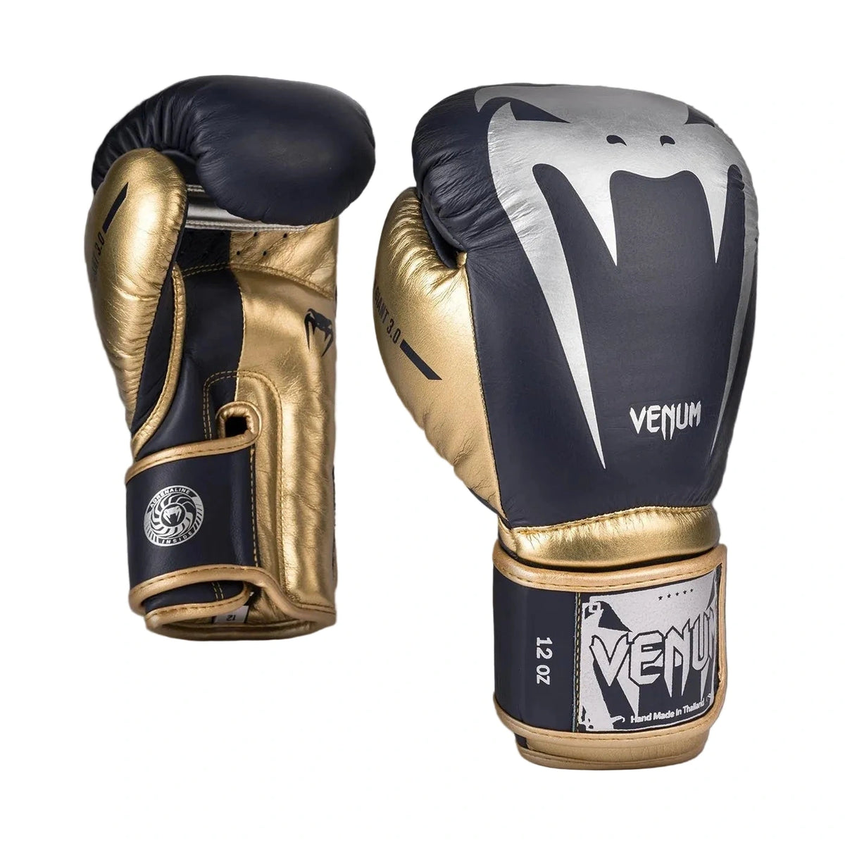 Venum Giant 3.0 Boxing Gloves, Navy/Gold, view 2