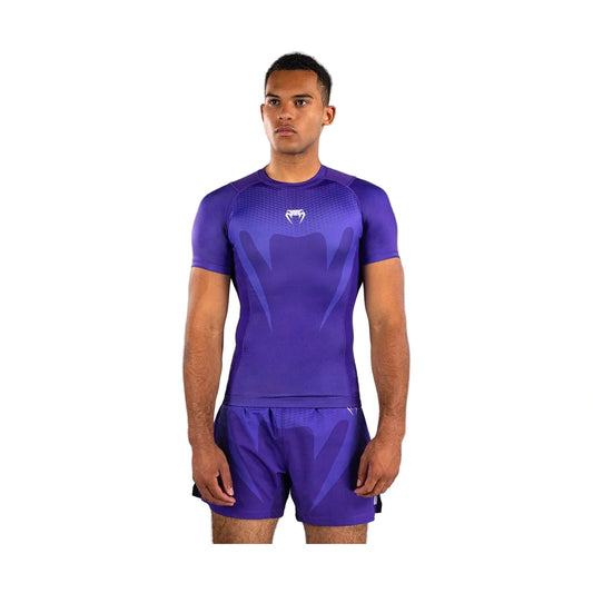 Venum No Gi Short Sleeve Rashguard, Purple, view 1