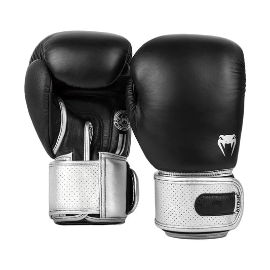 Venum Power 2.0 Boxing Gloves, Black/Silver, view 1