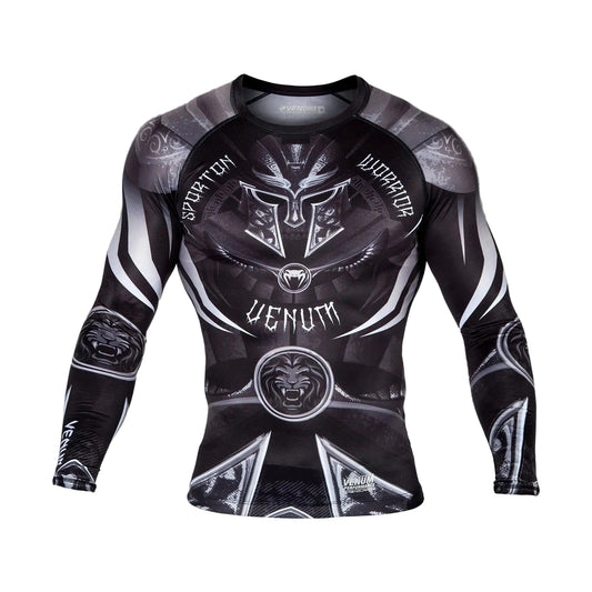 Venum Gladiator 3.0 Long Sleeve Rashguard, Black/White, view 1