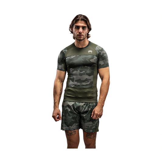 Venum G-Fit Air Short Sleeve Rash Guard, Army Camo, view 1