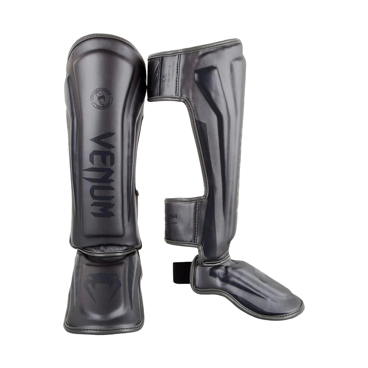 Venum Elite Standup Shin Guards, Grey/Grey, view 1