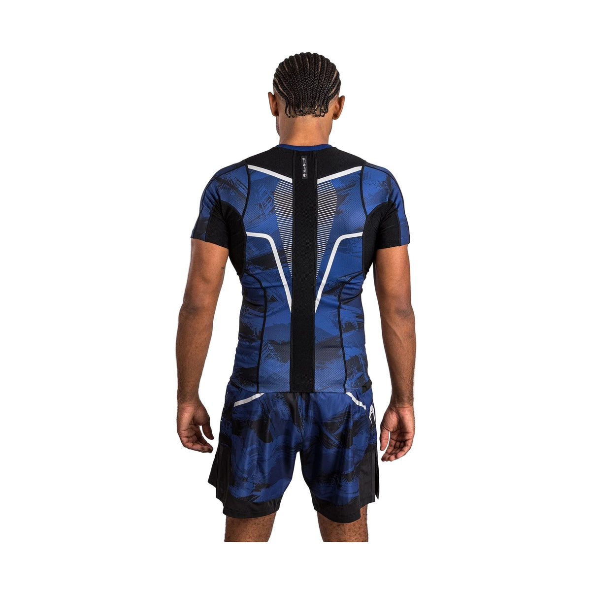 Venum Electron 3.0 Short Sleeve Rashguard, Navy, view 2