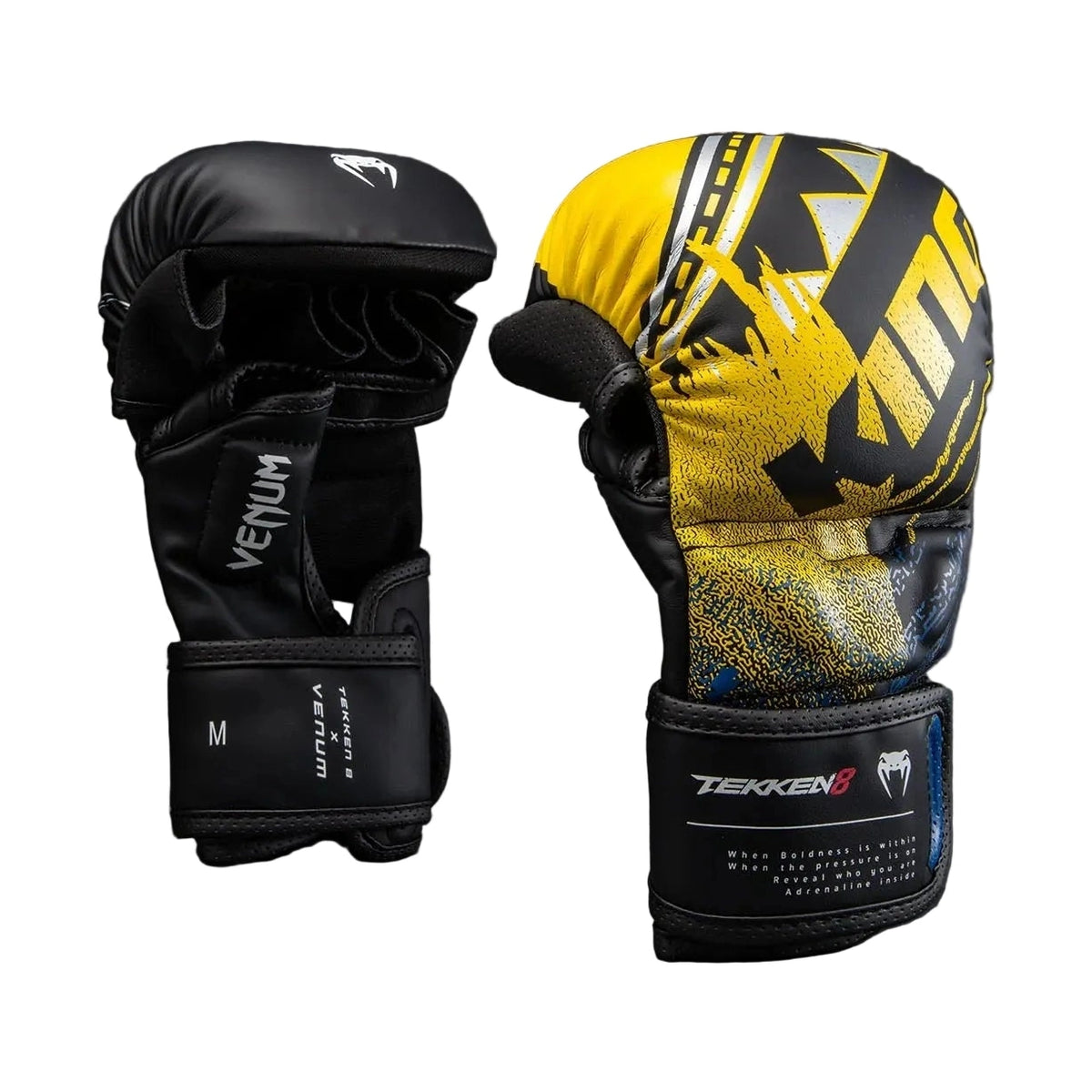 Venum x TEKKEN 8 King MMA Sparring Gloves, Black/Yellow, view 3
