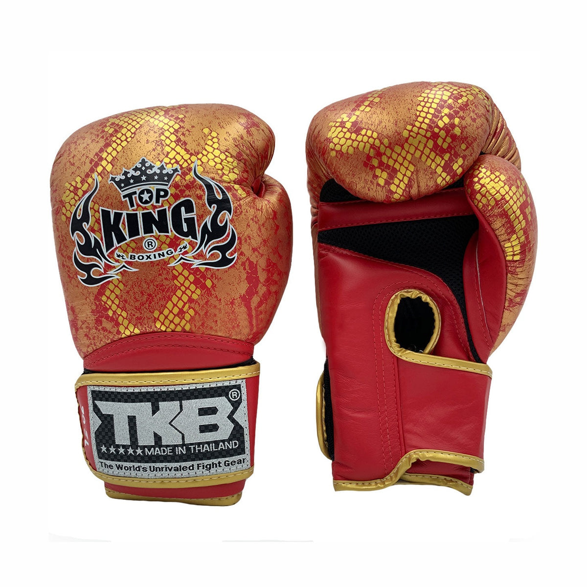 Top King TKBGSS-02 Super Snake Air Boxing Gloves, Red Gold, view 2