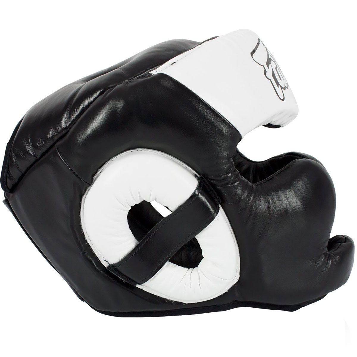 Head Guard Fairtex HG13+L Black White Diagonal View Lace Cover