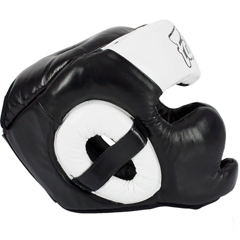 Head Guard Fairtex HG13+L Black White Diagonal View Lace Cover