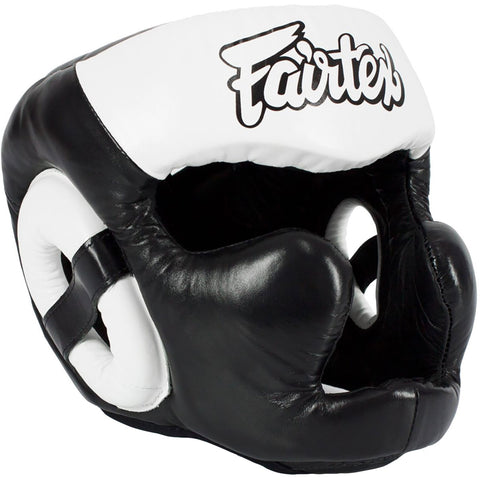 Head Guard Fairtex HG13+L Black White Diagonal View Lace Cover