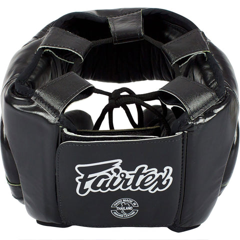 Head Guard Fairtex HG13+L Black Diagonal View Lace Cover