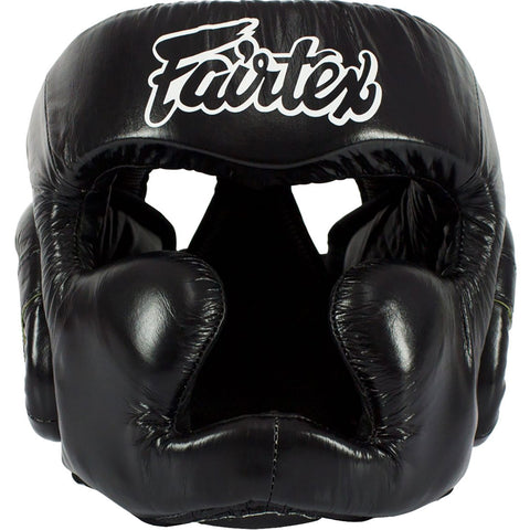 Head Guard Fairtex HG13+L Black Diagonal View Lace Cover