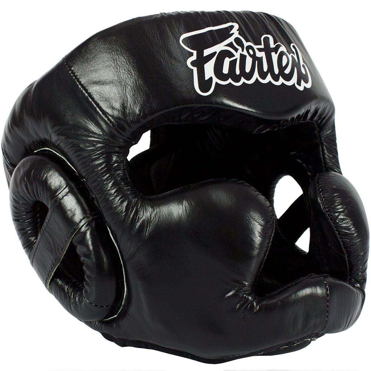 Head Guard Fairtex HG13+L Black Diagonal View Lace Cover