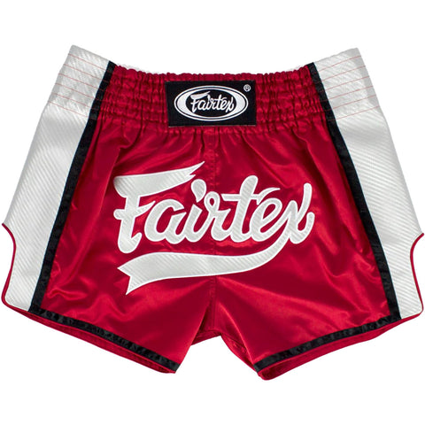 Shorts Martial Arts Fairtex BS1704 Red White Slim Cut