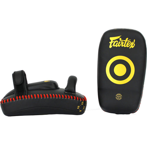 Kick Pads Fairtex KPLC6 Black Gold Curved Small