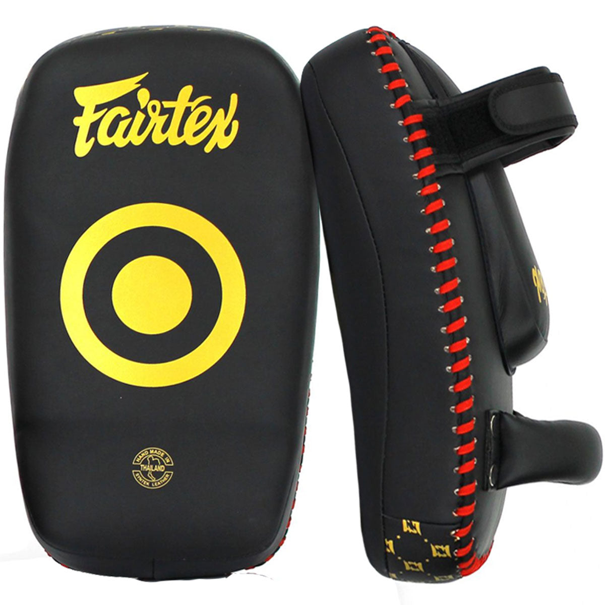 Kick Pads Fairtex KPLC6 Black Gold Curved Small