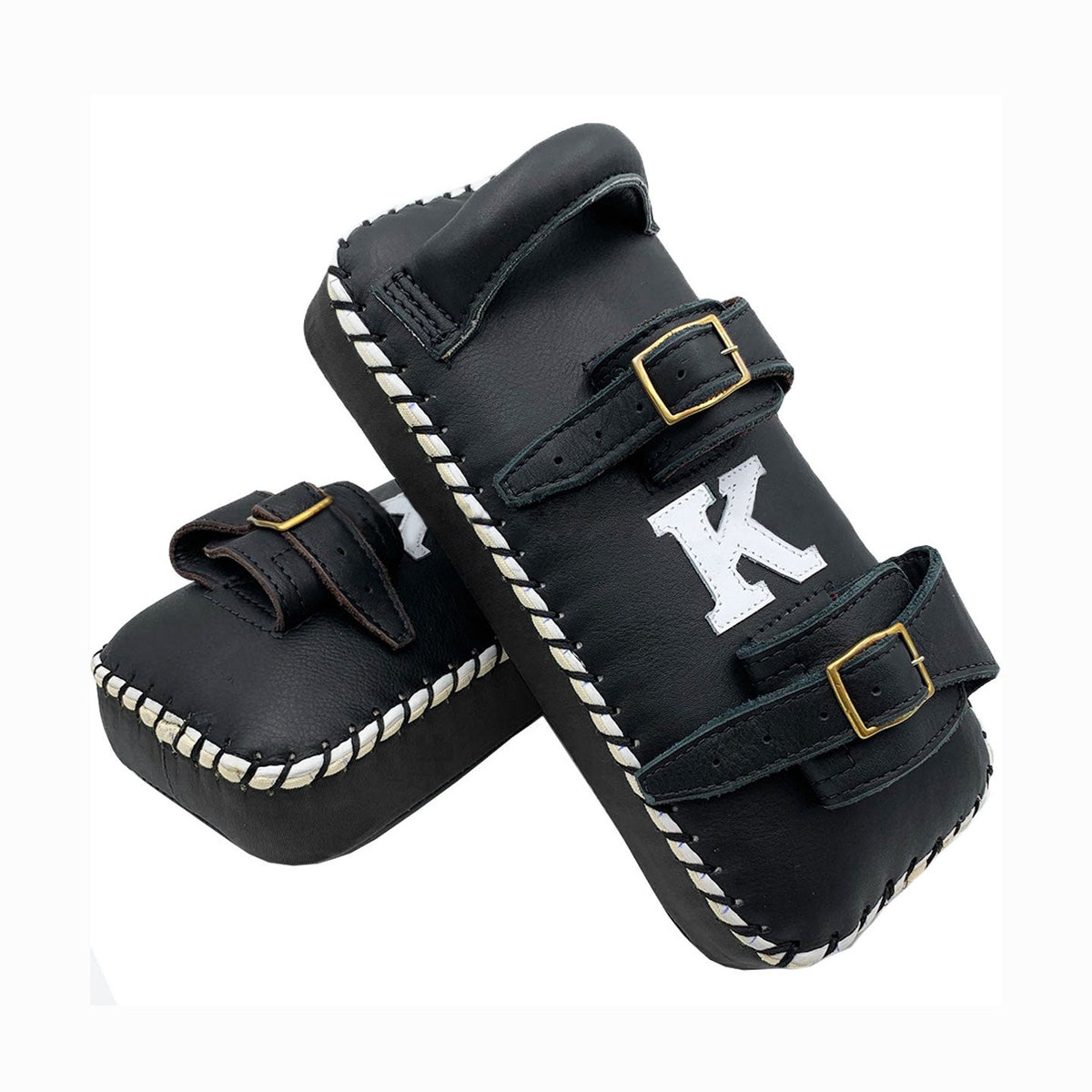 Kick Pads K Brand K-KKP Black Double Strap Muay Thai Boxing
