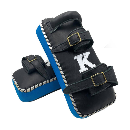 Kick Pads K Brand K-KKP Black Light Blue Double Strap Muay Thai Boxing