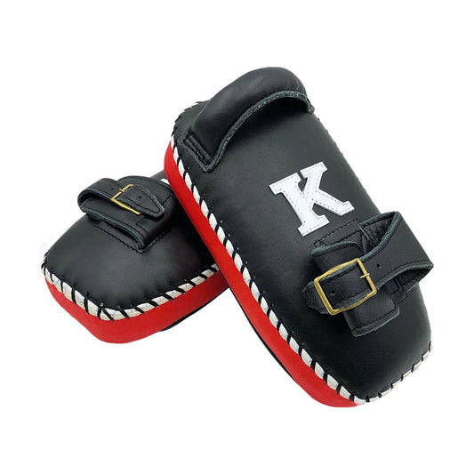 Kick Pads K Brand K-KKP Single Strap Black Red Muay Thai Boxing