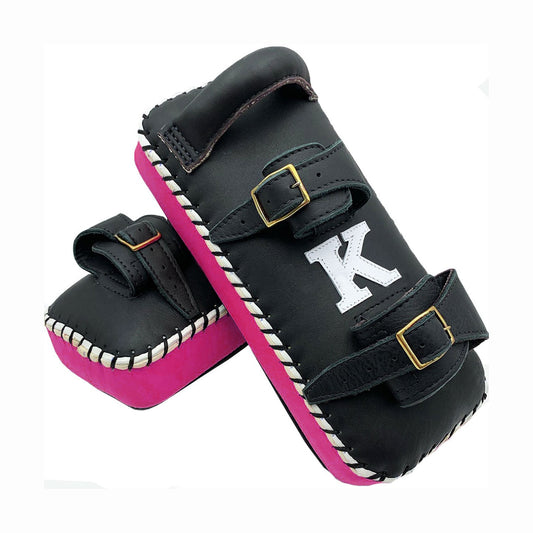 Kick Pads K Brand K-KKP Black Pink Double Strap Muay Thai Boxing