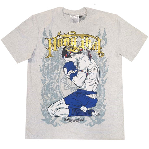 T-Shirt Born To Be "Fighter Blue Gloves & Shorts" Cotton Muay Thai Boxing