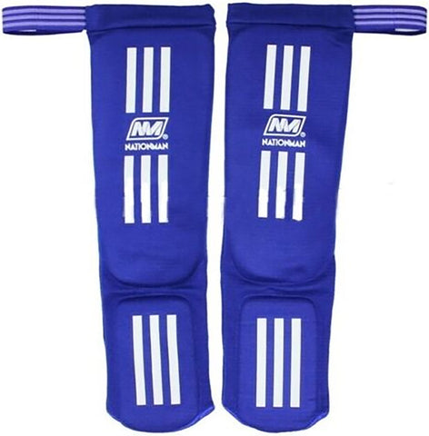 Shin Pads Elastic Nationman NMSP Blue Protection