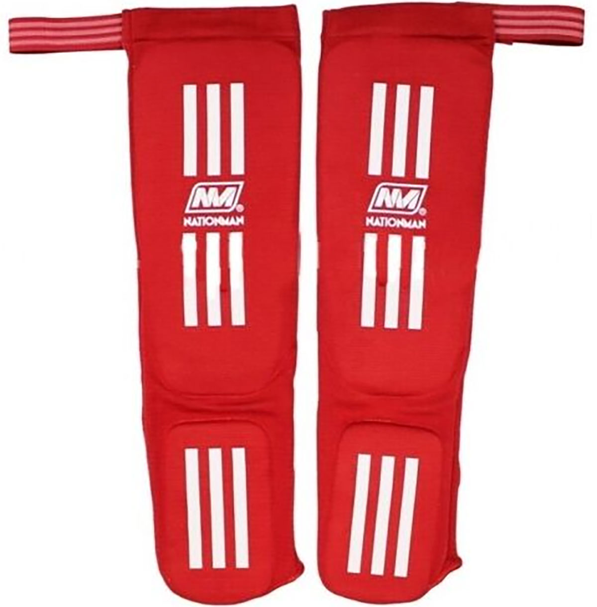 Shin Pads Elastic Nationman NMSP Red Protection