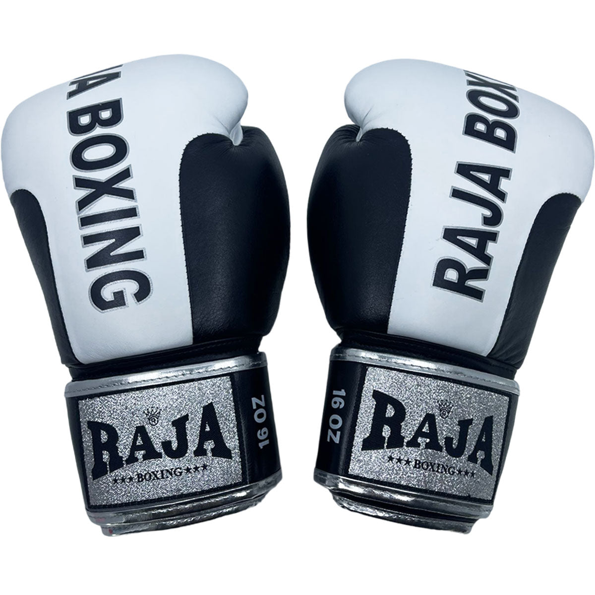 Boxing Gloves Raja RJB-P4 Black White "Original Premium Gloves" Muay Thai