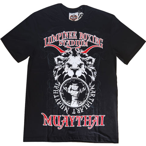 T-Shirt Born To Be Black Cotton Lion Muay Thai Boxing