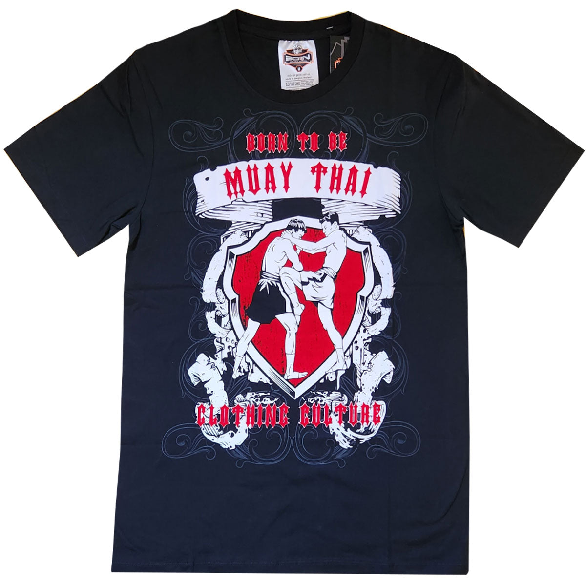 T-Shirt Born To Be Black Cotton Muaythai Clothing Culture