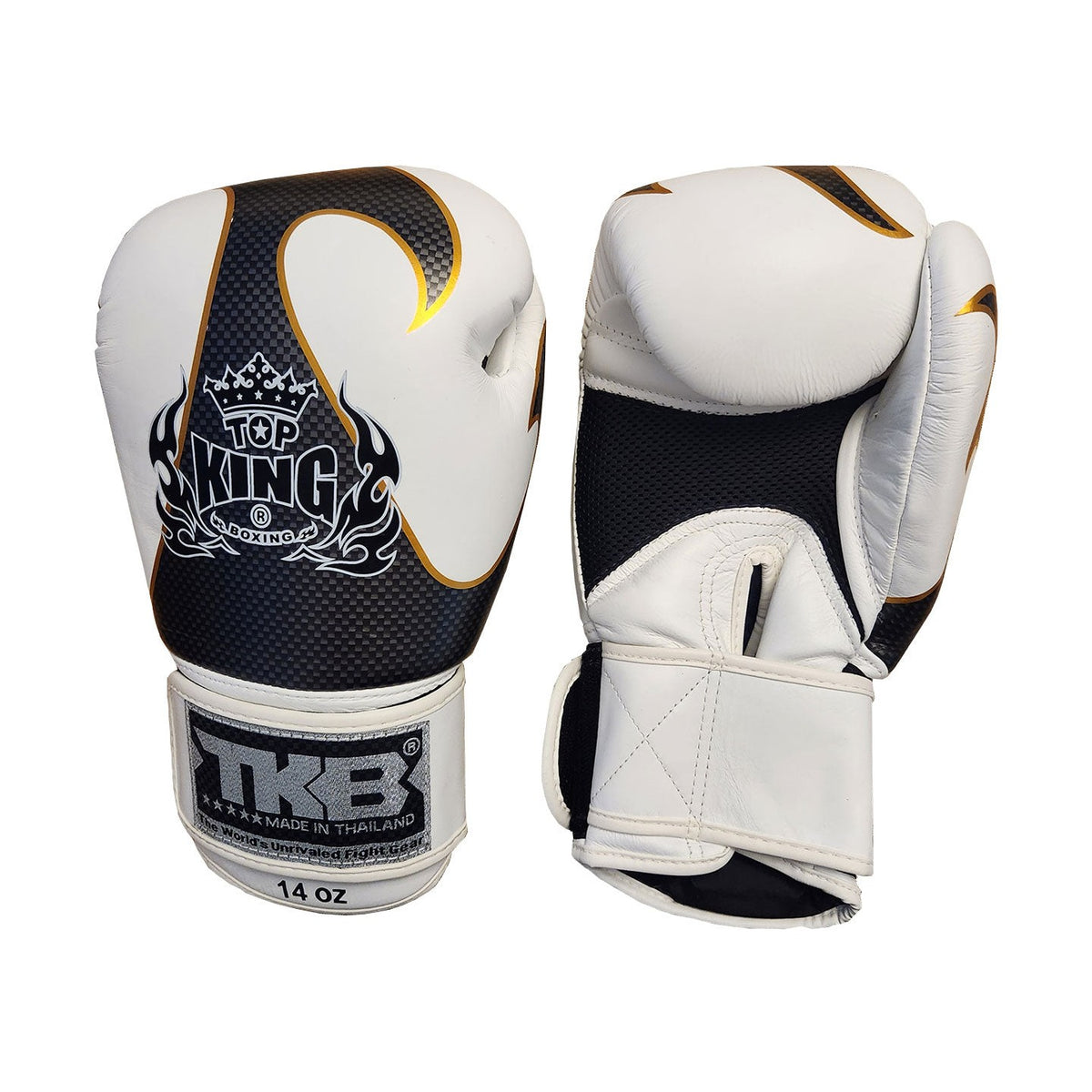 Top King TKBGEM-01 Empower Creativity Boxing Gloves, White Silver, view 2