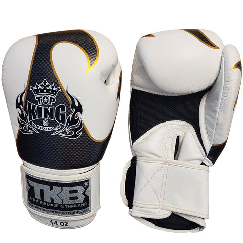 Boxing Gloves Top King TKBGEM-01 Air White Silver Empower Creativity Old Logo