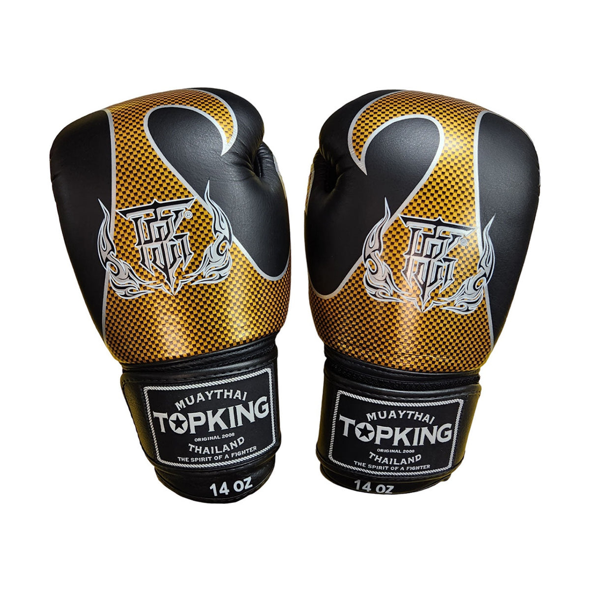 Top King TKBGEM-01 Empower Creativity Boxing Gloves, Black Gold, view 2