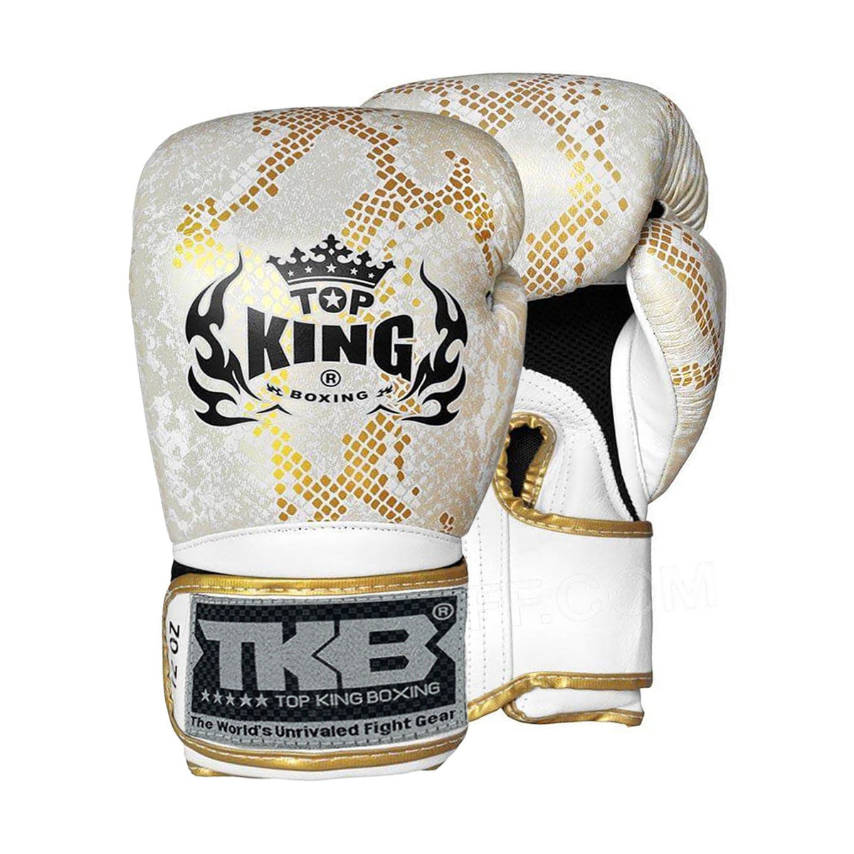 Top King TKBGSS-02 Super Snake Air Boxing Gloves, White Gold, view 1