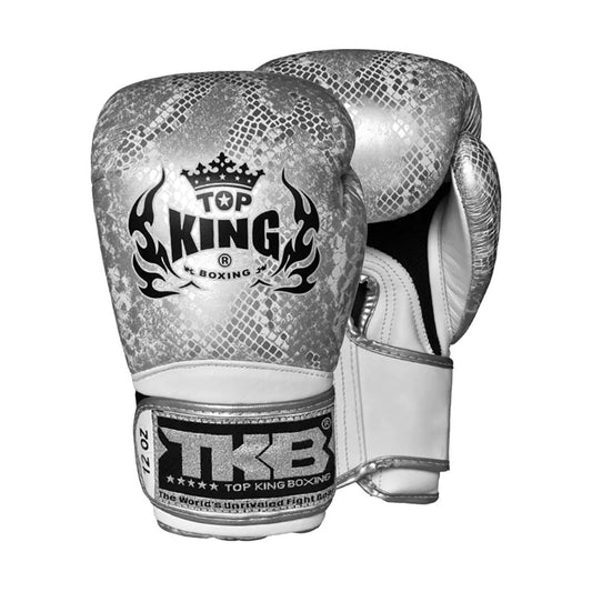 Top King TKBGSS-02 Super Snake Air Boxing Gloves, White Silver, view 1