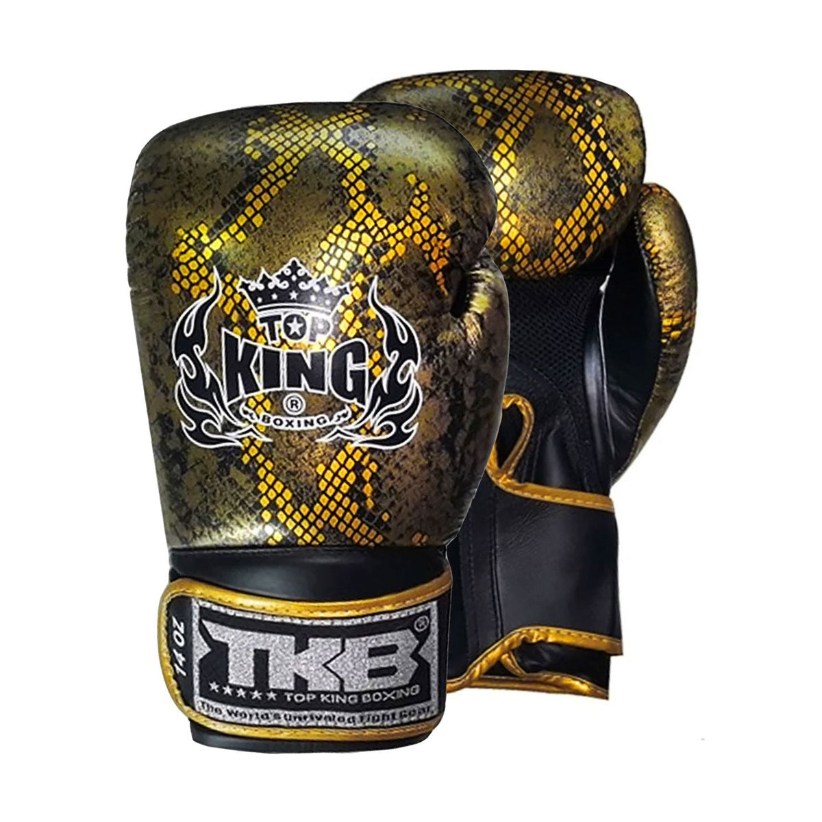 Top King TKBGSS-02 Super Snake Air Boxing Gloves, Black Gold, view 1