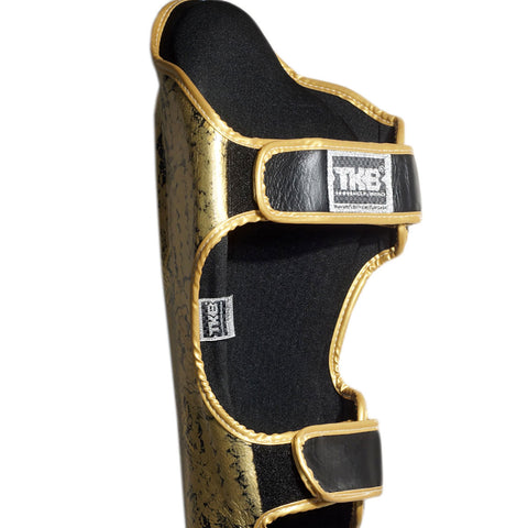 Shin Guards Top King Boxing TKSGSS-02 Gold Black "Super Snake"