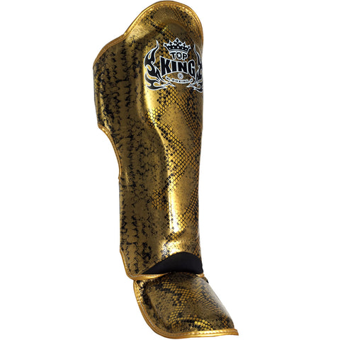 Shin Guards Top King Boxing TKSGSS-02 Gold Black "Super Snake"