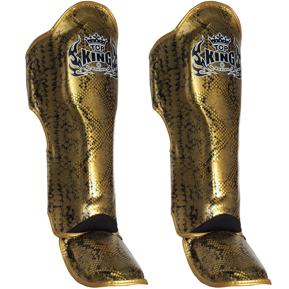 Shin Guards Top King Boxing TKSGSS-02 Gold Black "Super Snake"