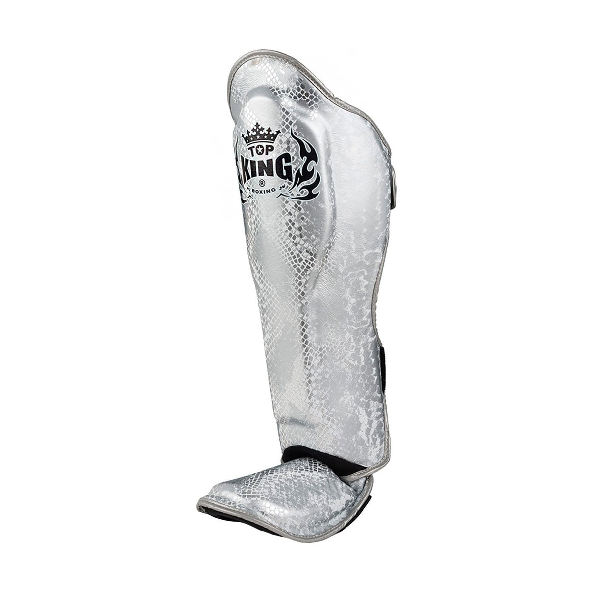 Top King TKSGSS-02 Super Snake Shin Guards, White Silver, view 2