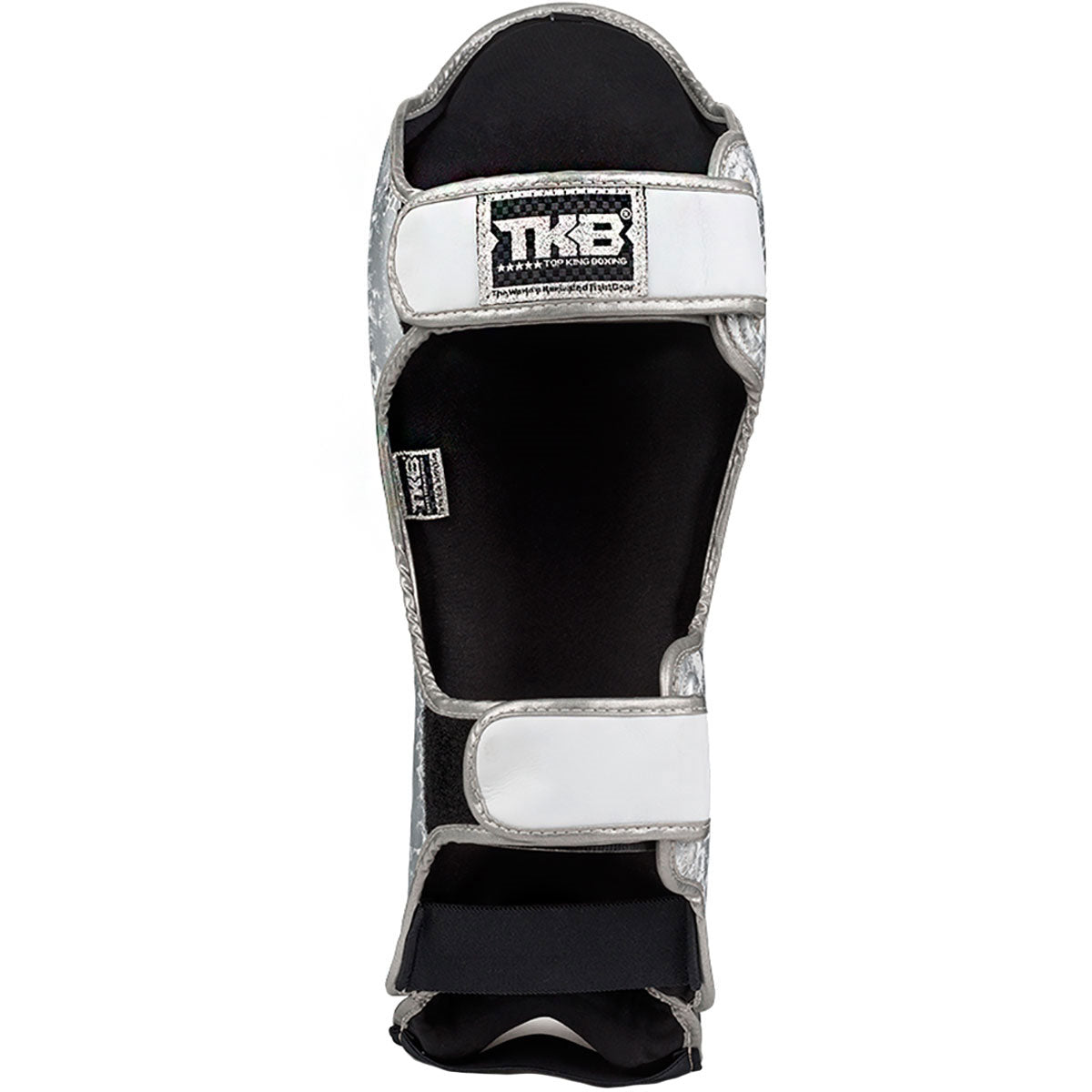 Shin Guards Top King Boxing TKSGSS-02 White Silver "Super Snake"