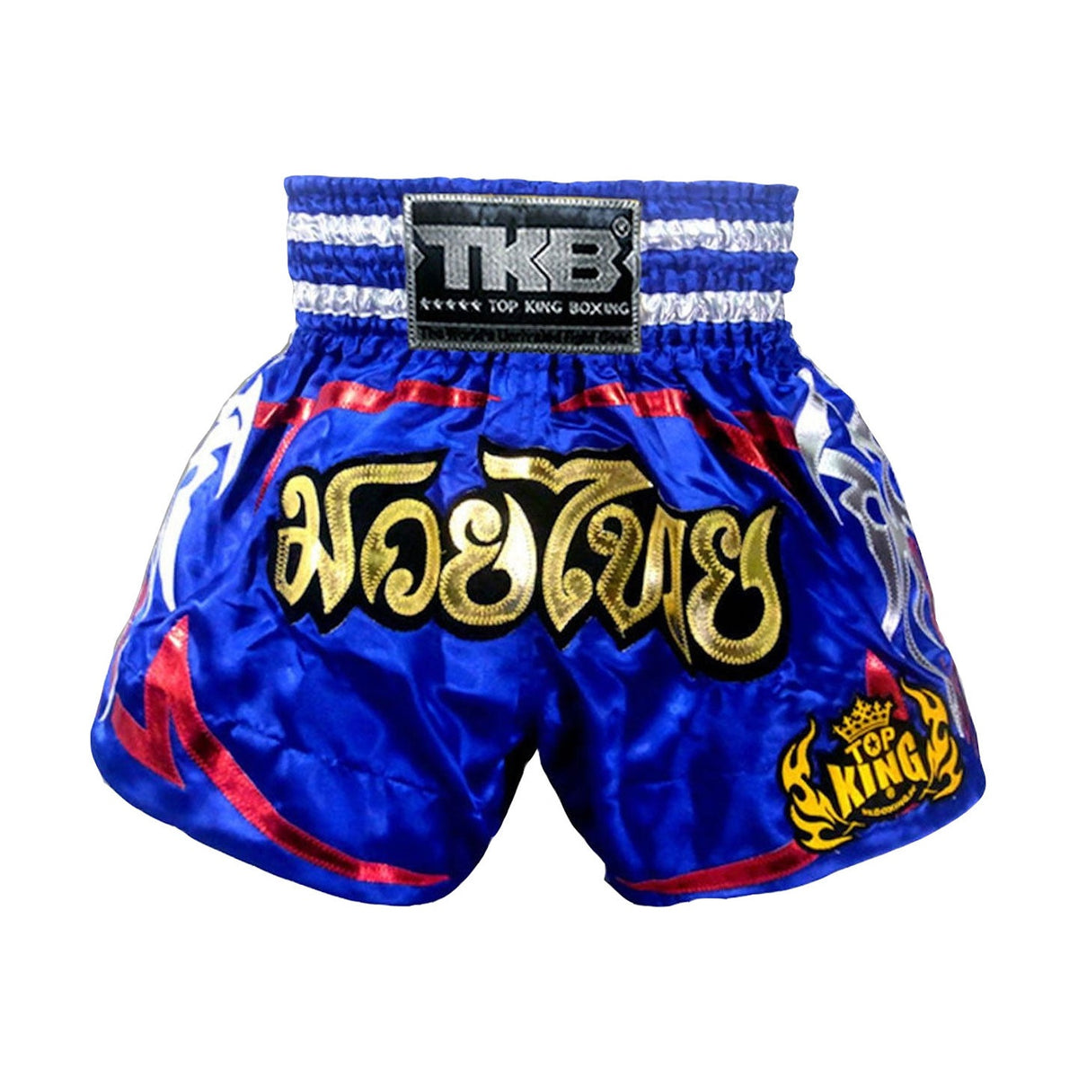 Top King TKTBS-080 Muay Thai Shorts, Blue Chalong Suek, view 1